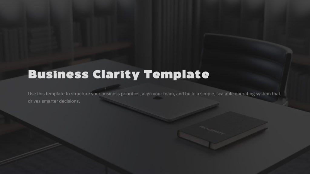 Business Clarity Template cover page